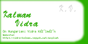 kalman vidra business card